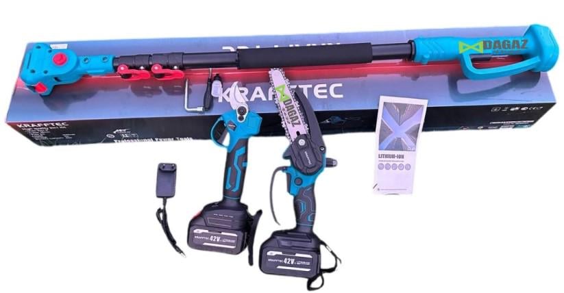 Набор аккумуляторный Krafftec 48V/5AP секатор DUP270/пила DUC150Z/штанга телескоп 2 м (27363126)