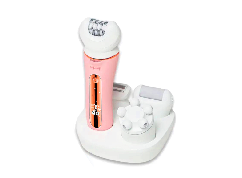 Епілятор VGR V-751 IPX6 5 насадок Pink (45698-V-751 PINK_641)