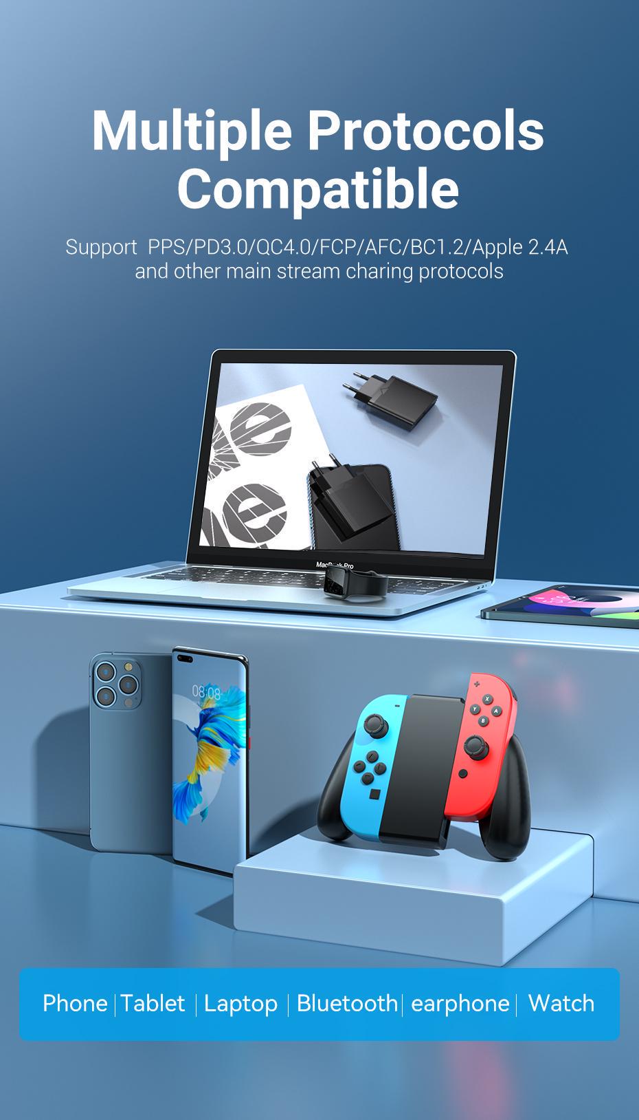 Зарядное устройство для Vention 30W Type-C 2.5A/12V USB-C для iPhone 15/14/13/12 Черный (FAIB0-EU) - фото 9