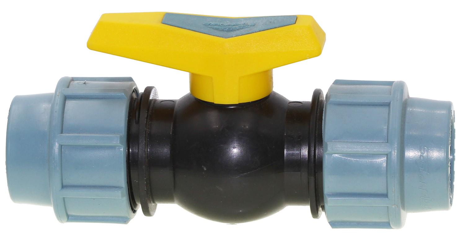 Кран кульовий SantehPlast d 40 мм прохідний для поліетиленових труб (00017804)