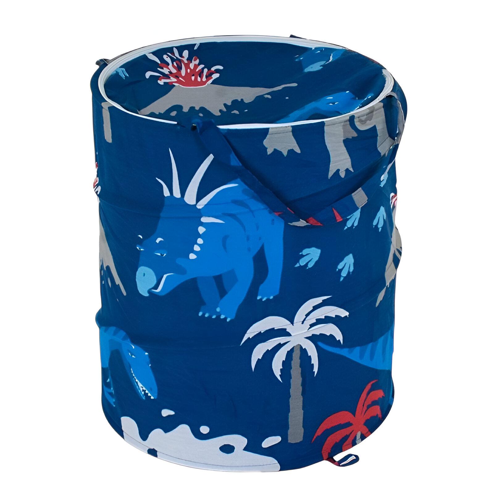 Корзина для игрушек С 36588 с динозаврами складная 41х52 см Синий (29545143)