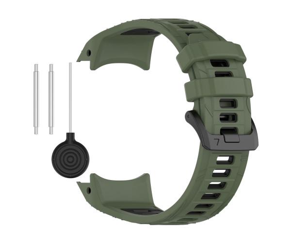 Ремешок Sport Silicone Dual Color для Garmin Forerunner 570 47 мм со шпилькой 22 мм Зеленый с черным