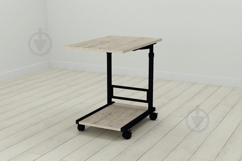 Стол приставной Ferrum-decor Френу 62x40x60 металл Черный ДСП Дуб Шервуд 16мм (FRE0002)