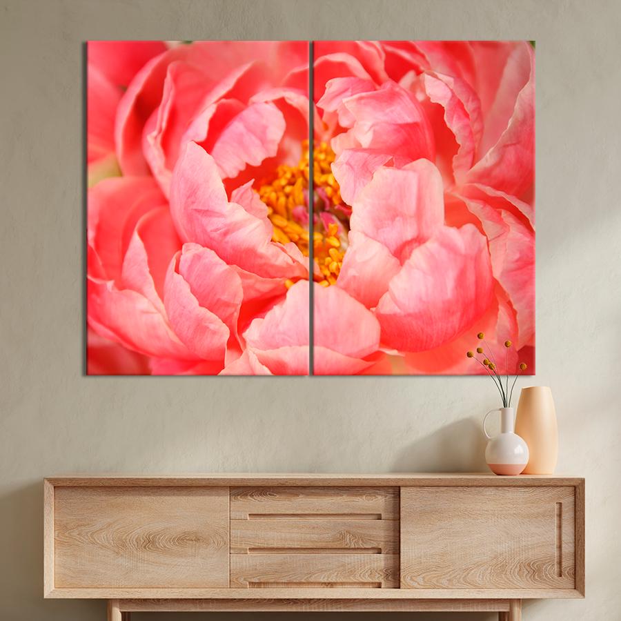 Картина цветы и растения Пышный персиковый пион 111x81 см (A978-2)