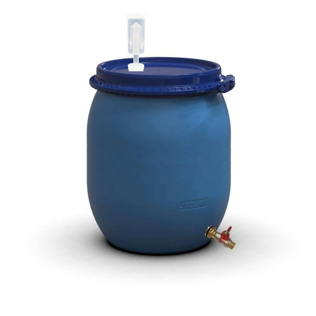 Бочка для бродіння Litolan з винним клапаном U-подібний та латунним зливним краном 1/2" 100 л (27586) - фото 1