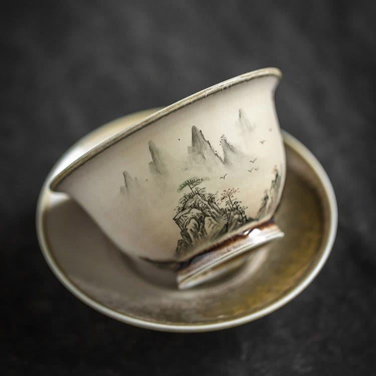Гайвань керамическая коллекционная Пейзаж для китайской чайной церемонии 130 мл с блюдцем и крышкой (919) - фото 4 Гайвань керамическая коллекционная Пейзаж для китайской чайной церемонии 130 мл с блюдцем и крышкой (919) - фото 4