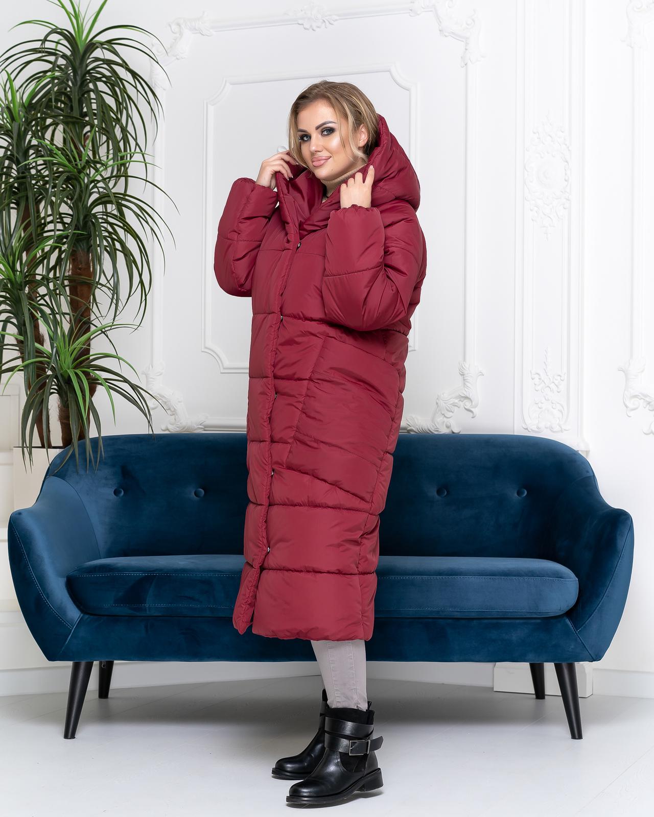 Куртка-кокон зимняя Аiza А500 р. 42-44 Вишневый (12276833)