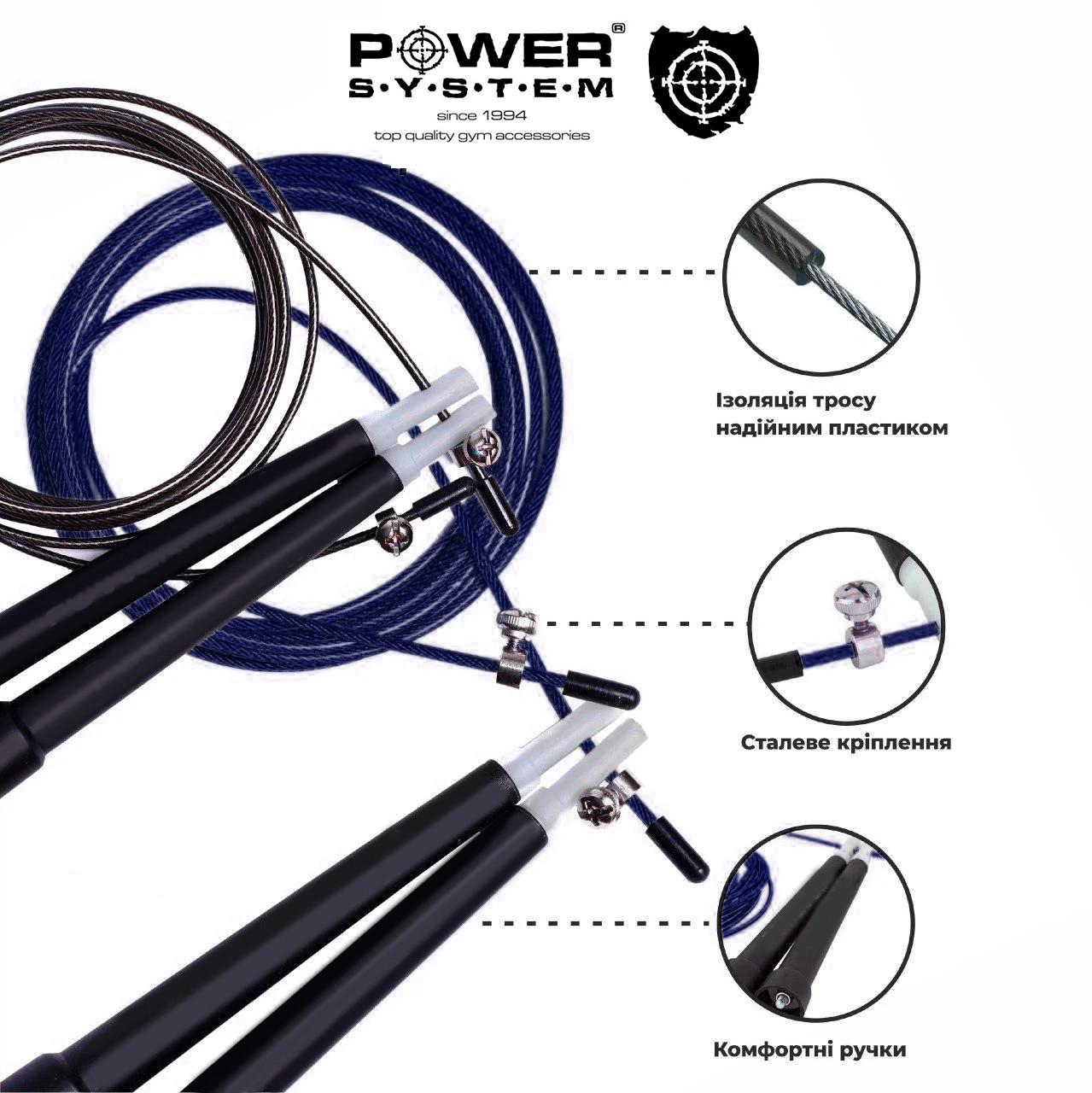 Швидкісна скакалка Power System Ultra Speed Rope PS-4033 Blue - фото 8