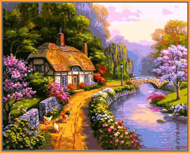 Картина по номерам Babylon Сельский домик 40x50 см (NB1294R)