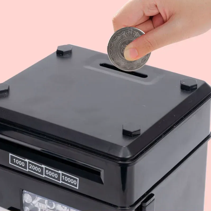 Скарбничка-сейф електронна NUMBER BANK з кодовим замком і купюроприймачем Чорний - фото 5