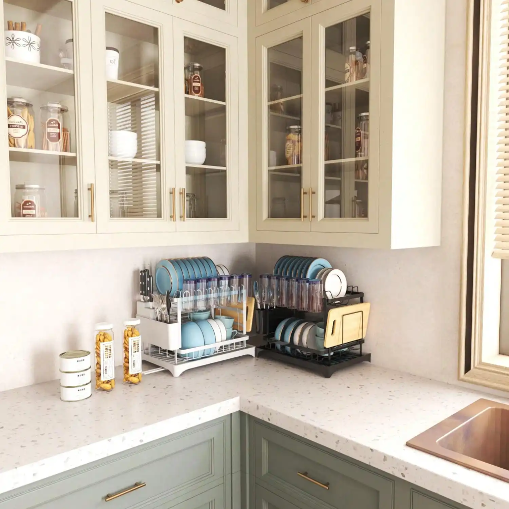 Сушилка для посуды двухуровневая с отводом для воды (50102) - фото 7