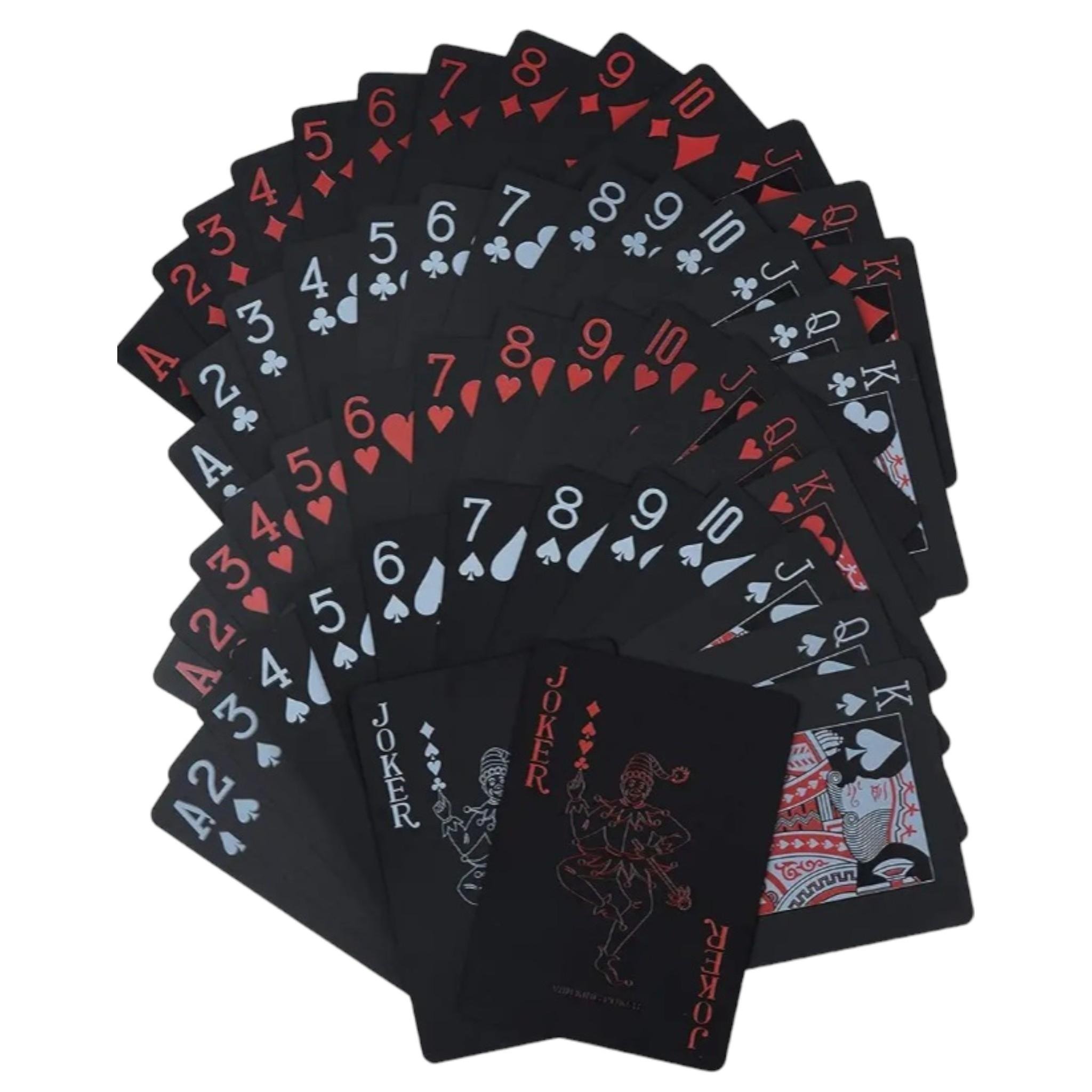 Карты игральные покерные пластиковые 54 карты Neon Red (BG_408-14Red)