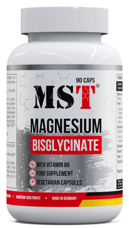 Магний бисглицинат с витамином В6 MST Magnesium Bisglycinate Chelate B6 90 капсул