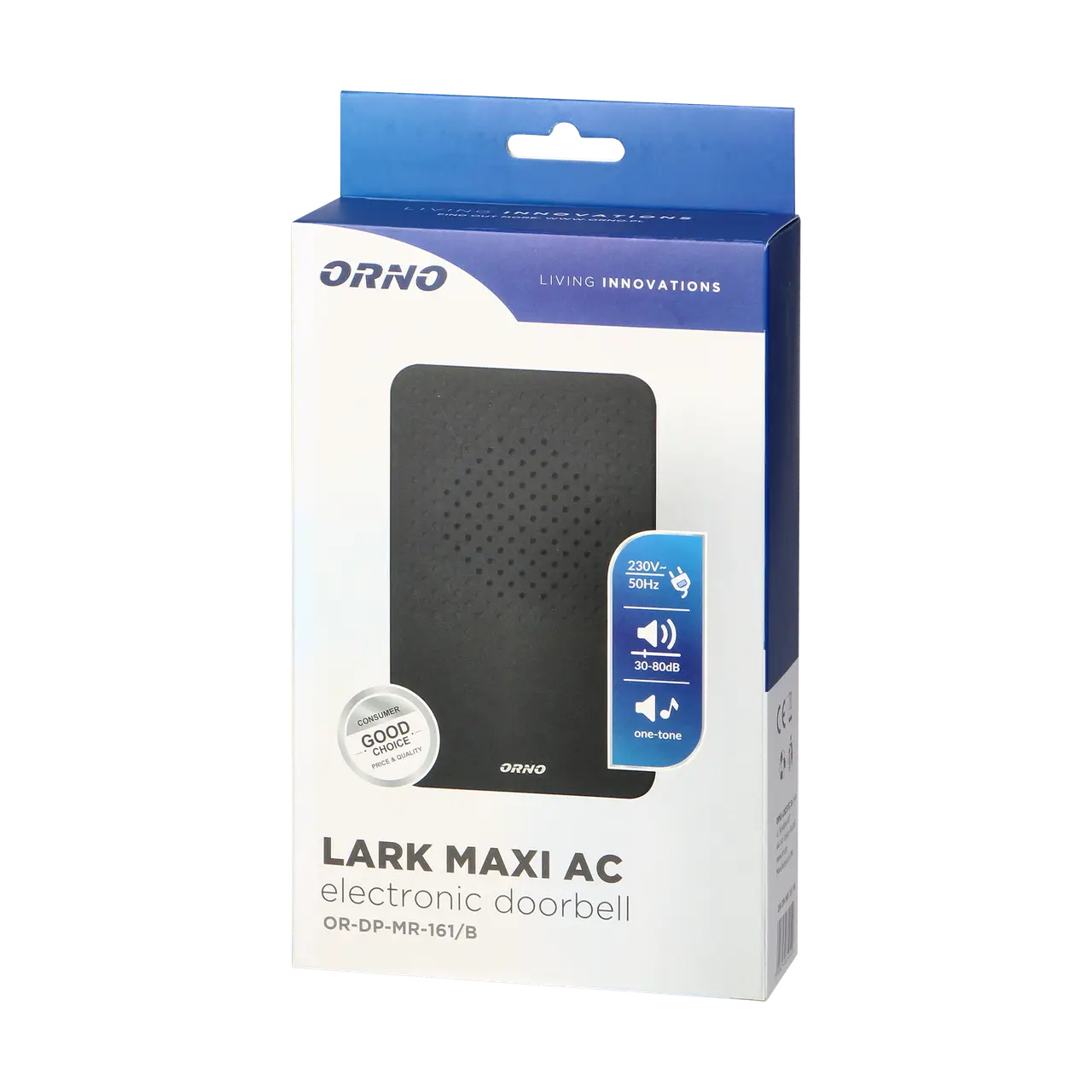 Дзвінок ORNO LARK MAXI AC 1 тоновий 230V Чорний (OR-DP-MR-161/В) - фото 2 Дзвінок ORNO LARK MAXI AC 1 тоновий 230V Чорний (OR-DP-MR-161/В) - фото 2