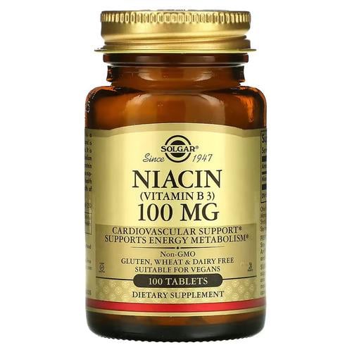 Ниацин B-3 Solgar Niacin 100 мг 100 tab (SOL-01860)