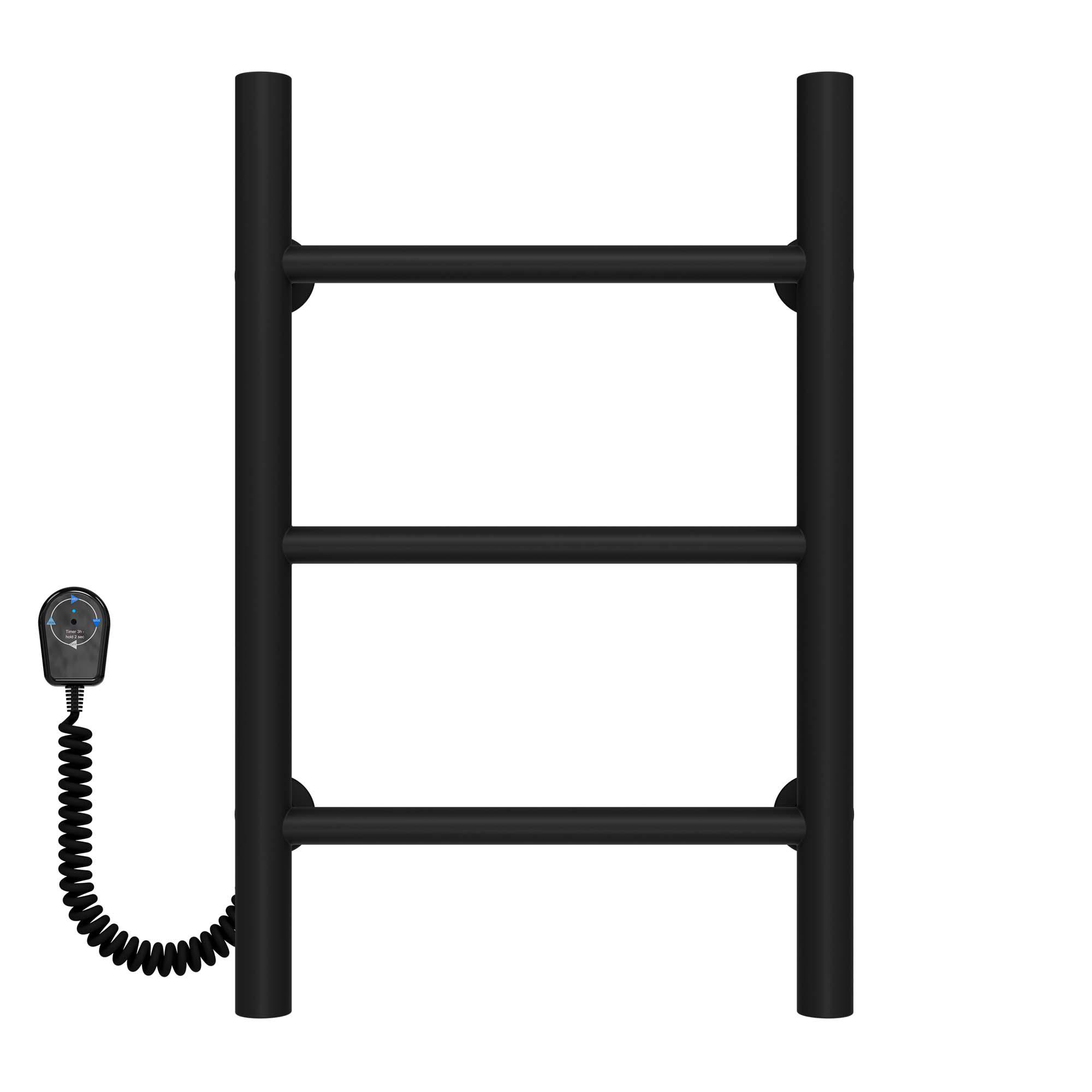 Полотенцесушитель электрический Deffi Орион П3 EF16 левое подключение нержавеющая сталь 200х500 мм Черный (C.OR.50.20.3.EBL5)