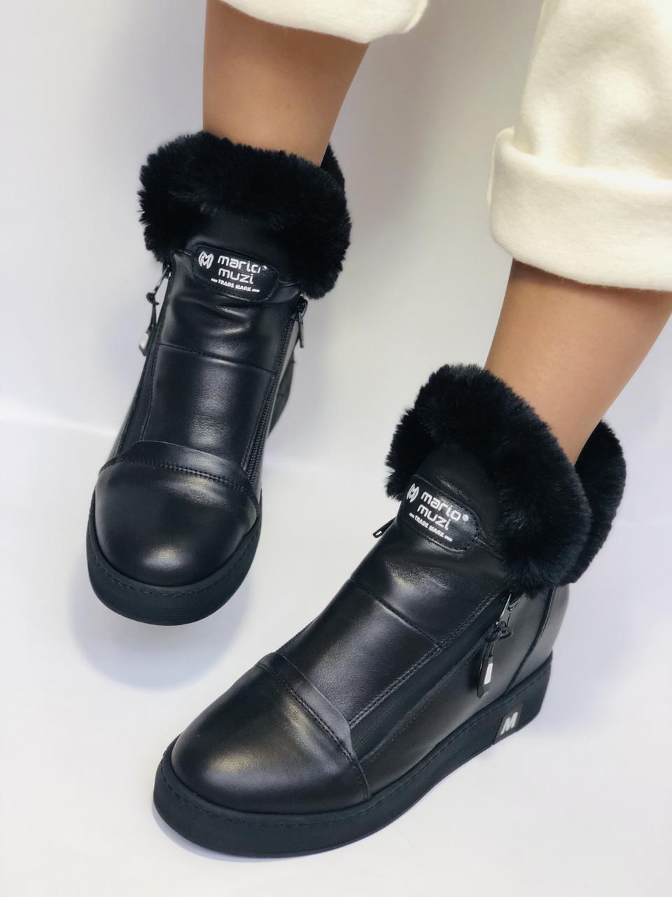 Ботинки женские зимние Mario Muzi р. 38 24,5 см Черный (2392)