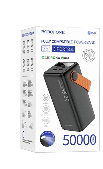 Повербанк Borofone BJ66A Magnifico 22,5W+PD20W 50000 mAh Повербанк Borofone BJ66A Magnifico 22,5W+PD20W 50000 mAh