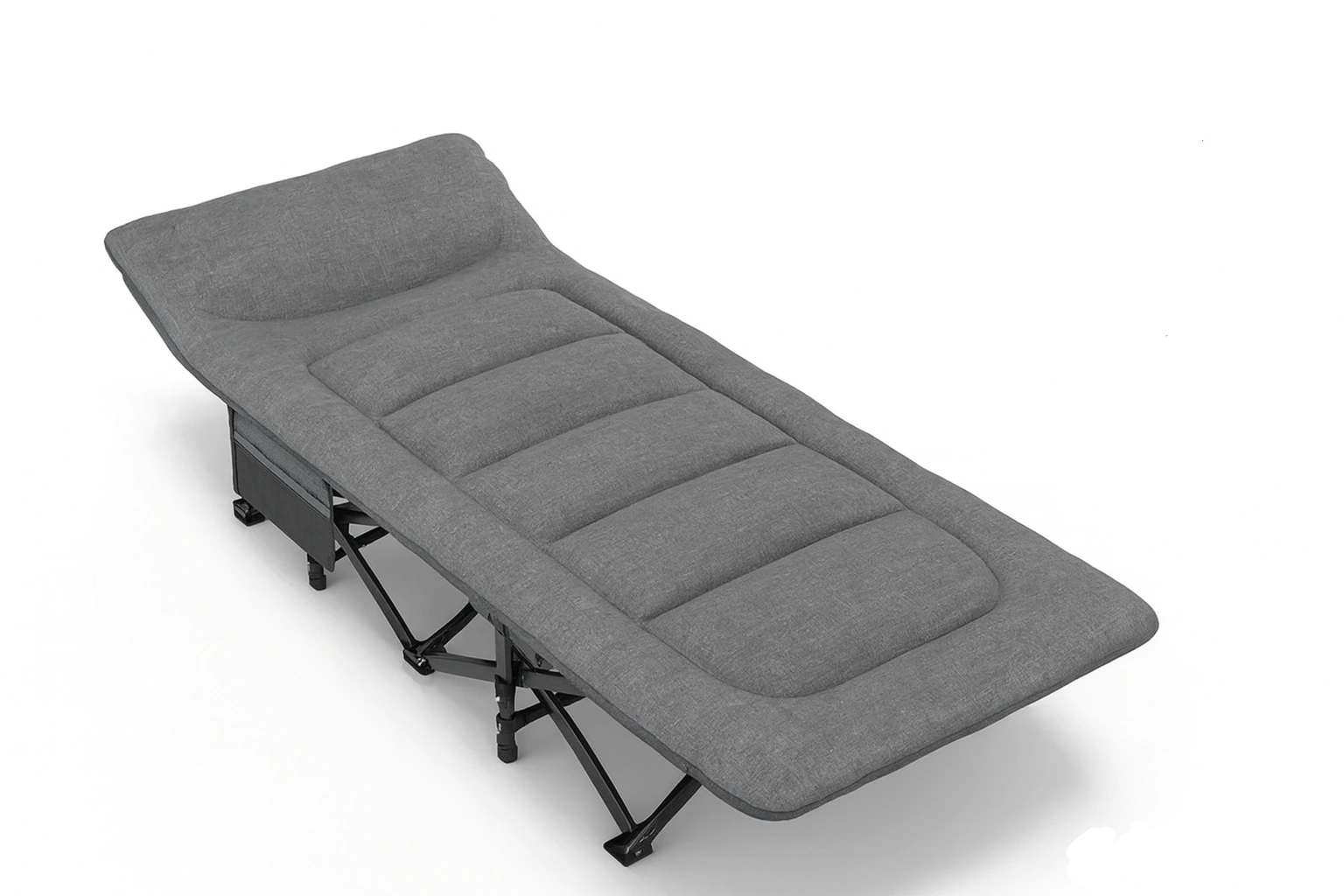 Раскладушка LEOBRO 190х67х35 см до 150 кг со встроенным матрасом Серый (LBCC-K1-GRY)