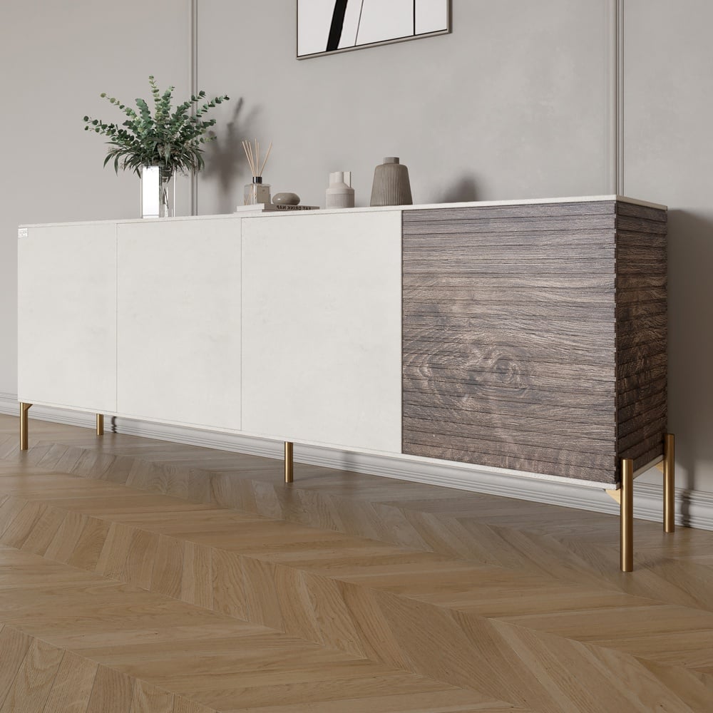 Комод Lion Грей 204x38x76,5 см Бетон/Дерево (LION-042655)