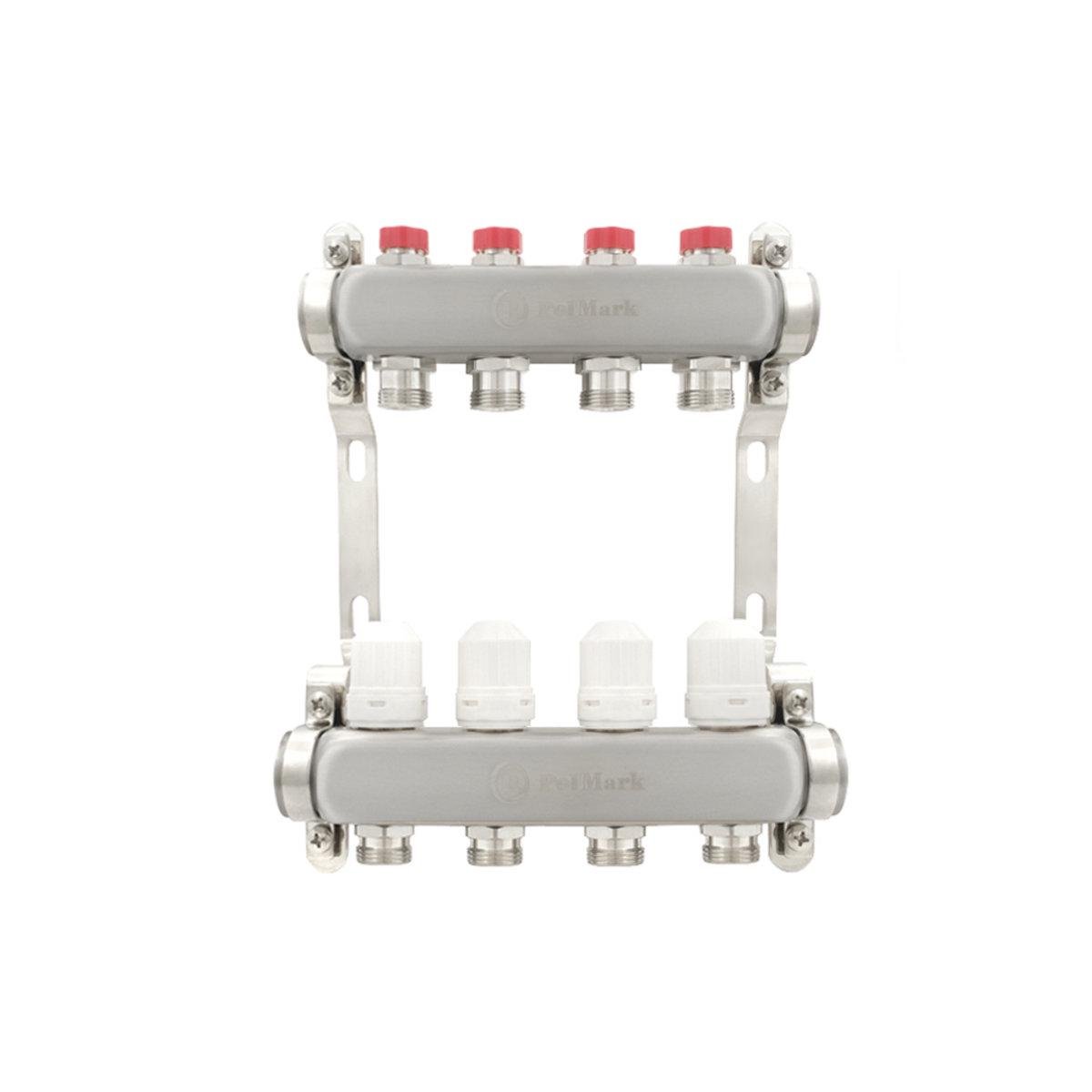 Коллектор Polmark 1x3/4 4 выхода с термоклапанами без евроконусов - фото 4