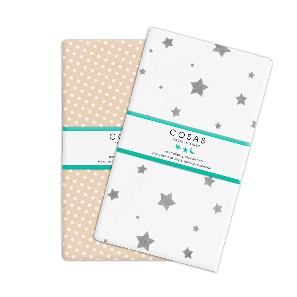 Набір простирадл Cosas Drop Beige Star Grey 155х240 см 2 шт. (4822052024201)