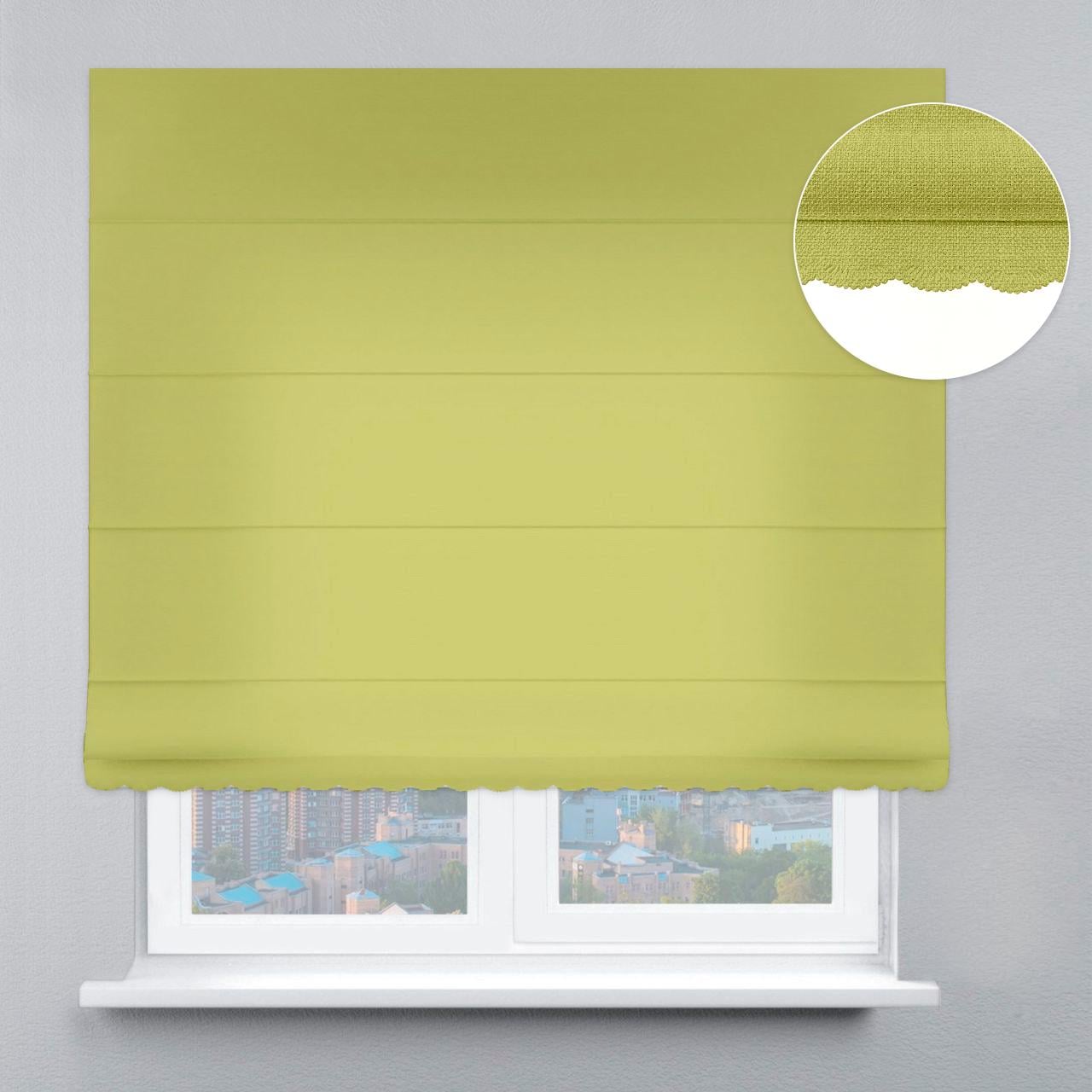 Римская штора велюр с ажуром 220х170 см Травяной