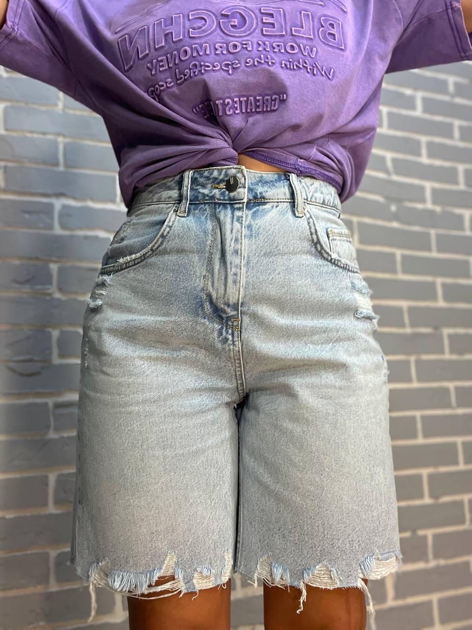 Шорты женские джинсовые Women Denim 355-974 бермуды рваные длина до колена р. 38 Голубой (2372) - фото 4 Шорты женские джинсовые Women Denim 355-974 бермуды рваные длина до колена р. 38 Голубой (2372) - фото 4