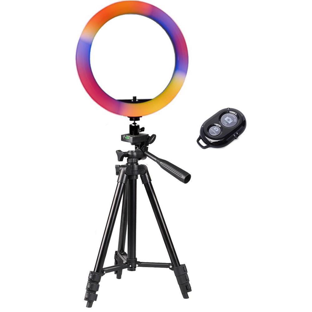 Кольцевая лампа со штативом 1,02 м RGB 26 см с держателем телефона + пульт