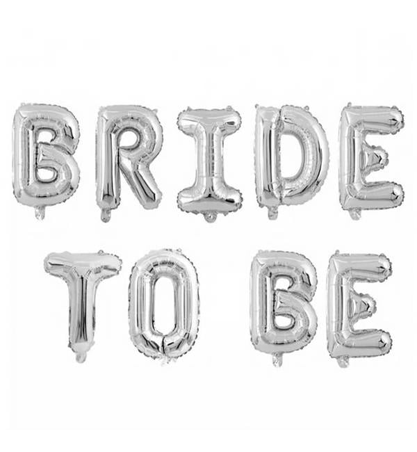 Воздушные шары Bride to be 40 см 9 шт. Серебряный (514271)