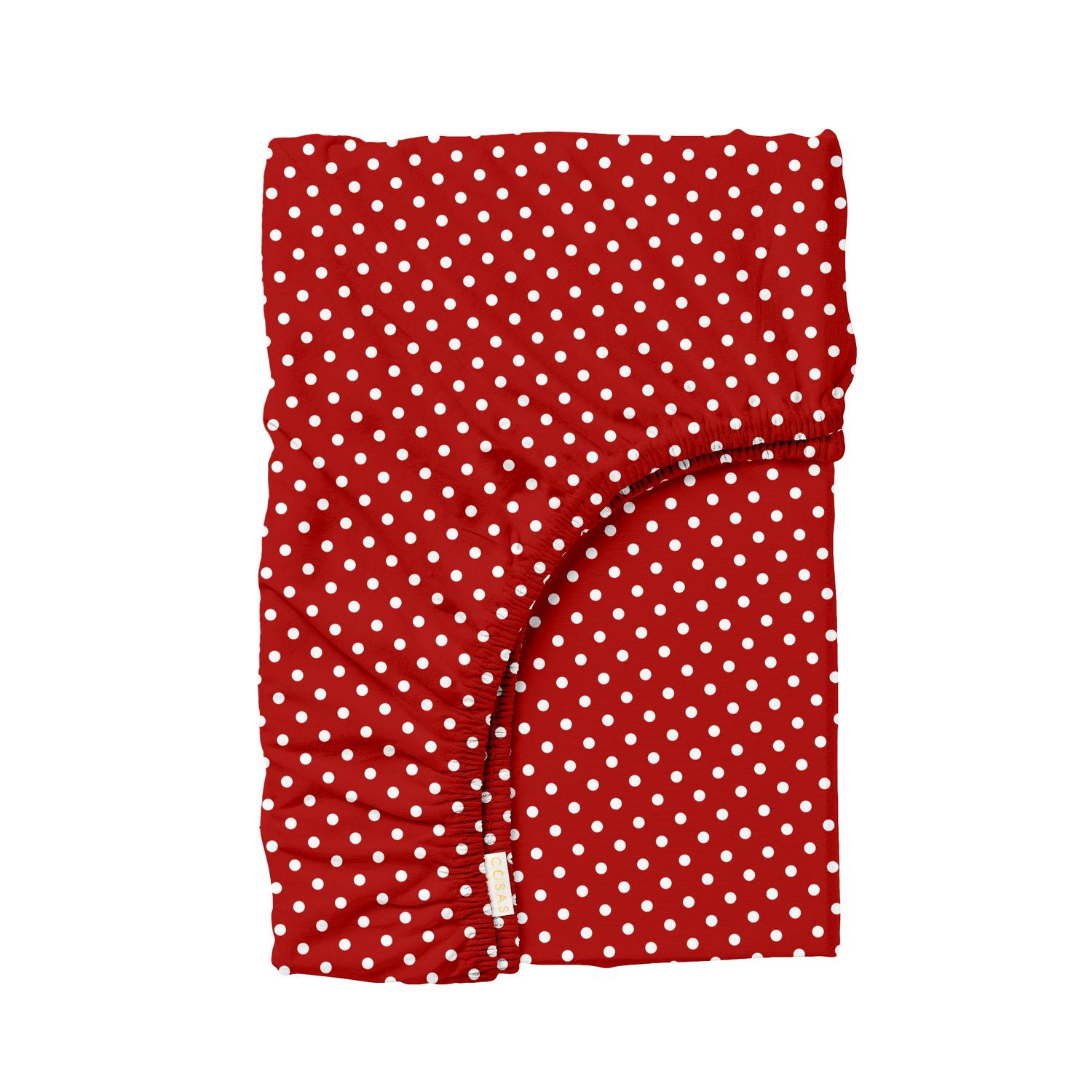 Простынь Cosas на резинке в детскую кроватку 60x120 см Red Dots (4822052146521)