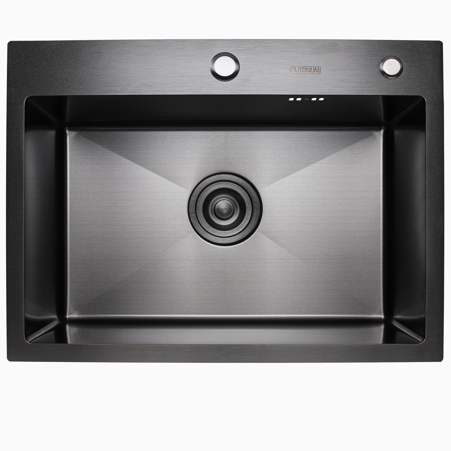 Мойка кухонная Platinum PLS-A32264 прямоугольная из нержавеющей стали 580x430 мм (152452)
