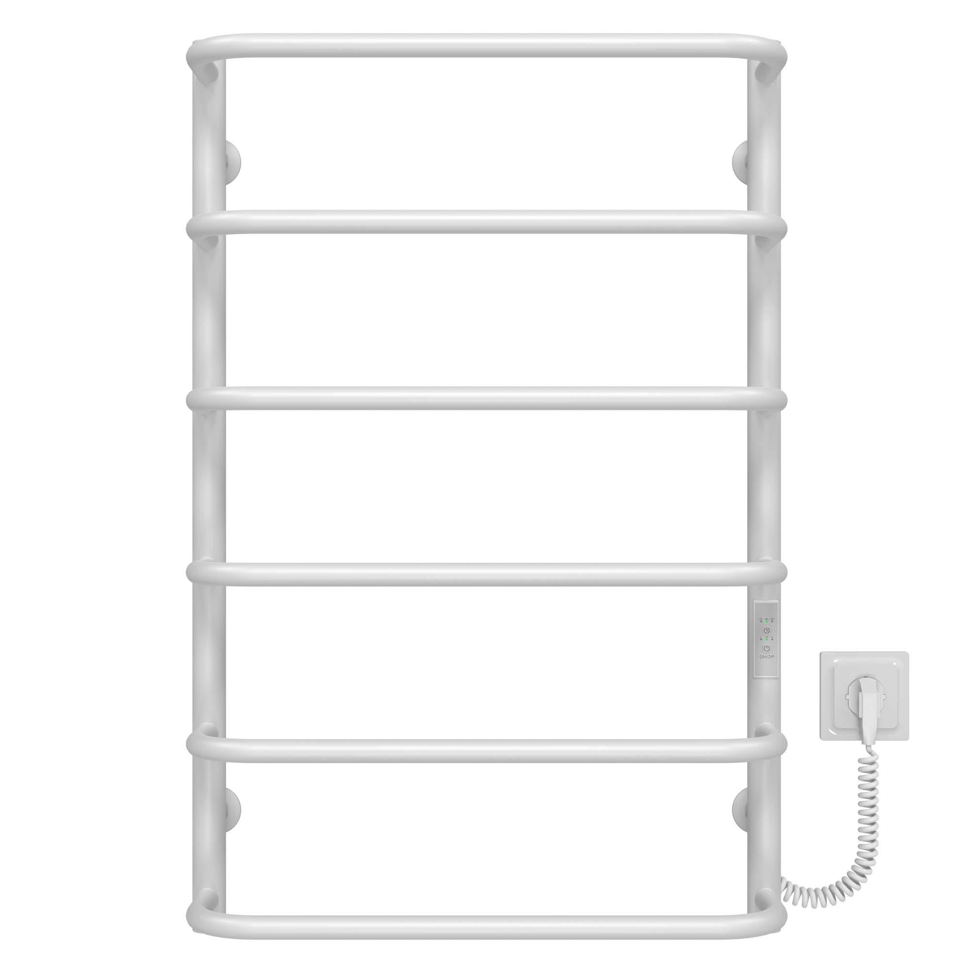 Полотенцесушитель электрический Deffi Стандарт П6 WD03 правое подключение нержавеющая сталь 500x800 мм Белый (C.SS.80.50.6.EWR3)