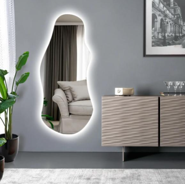 Дзеркало настінне асиметричне з LED підсвічуванням 1260х560 мм (БРЛ 9)