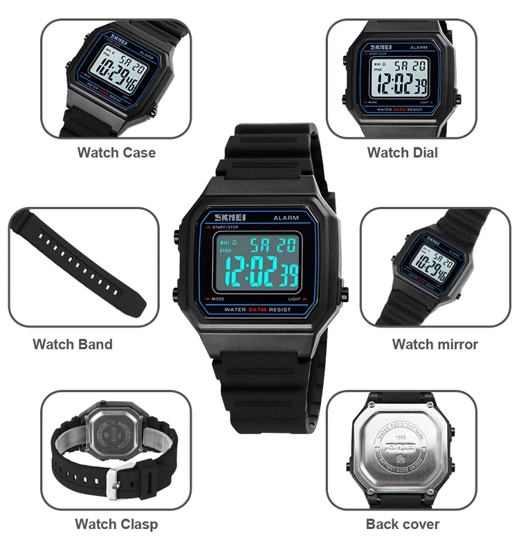 Годинник наручний Skmei 1698 Black/White (18605) - фото 3