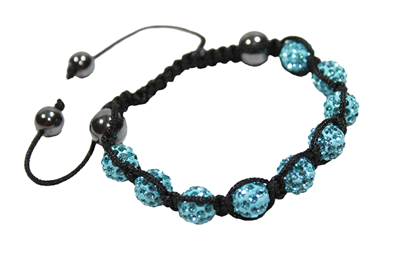 Браслет шамбала кружки 10 мм Голубой