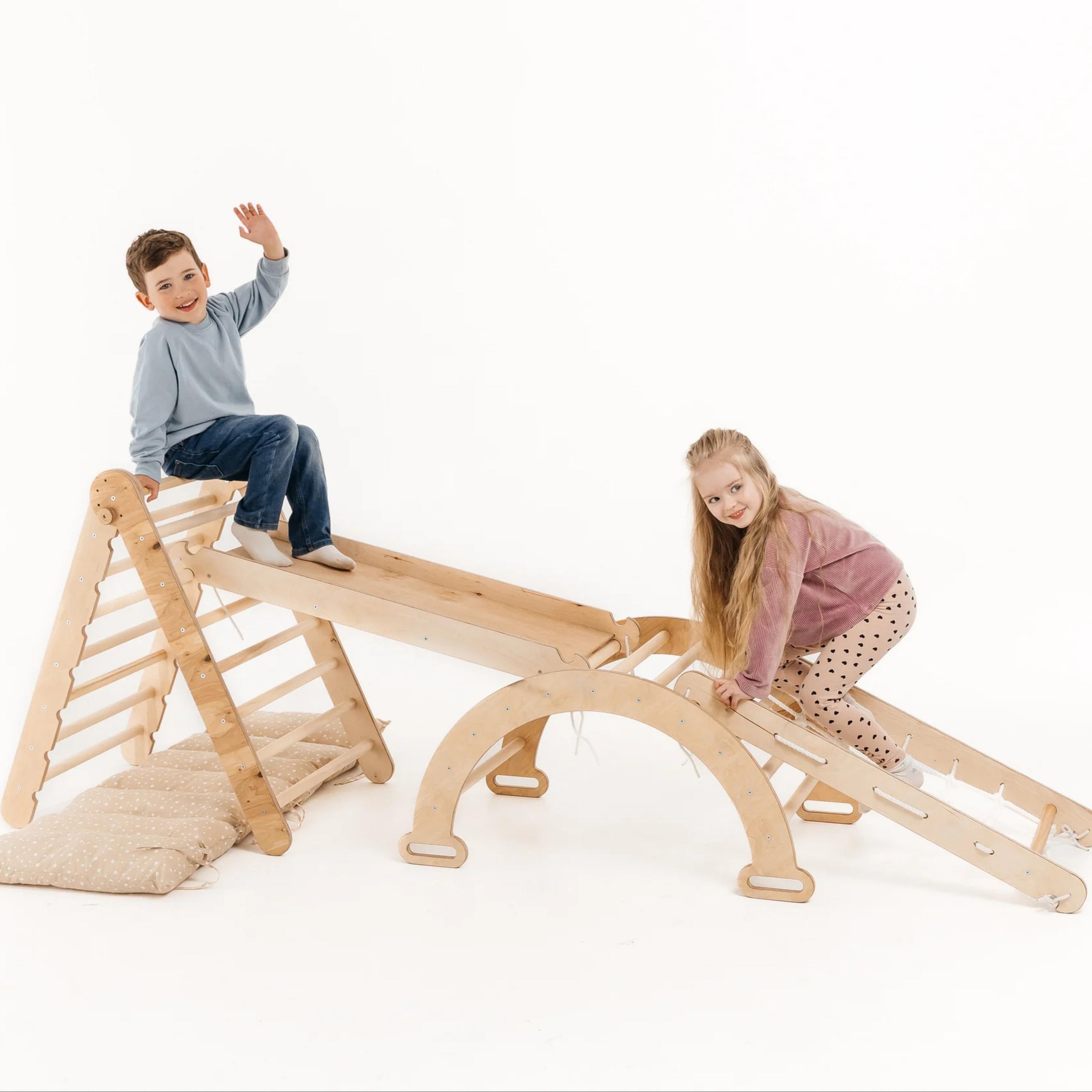 Дитячий спортивний комплекс Goodevas 5в1 трикутник Піклера/арка/гірка/сітка та подушка