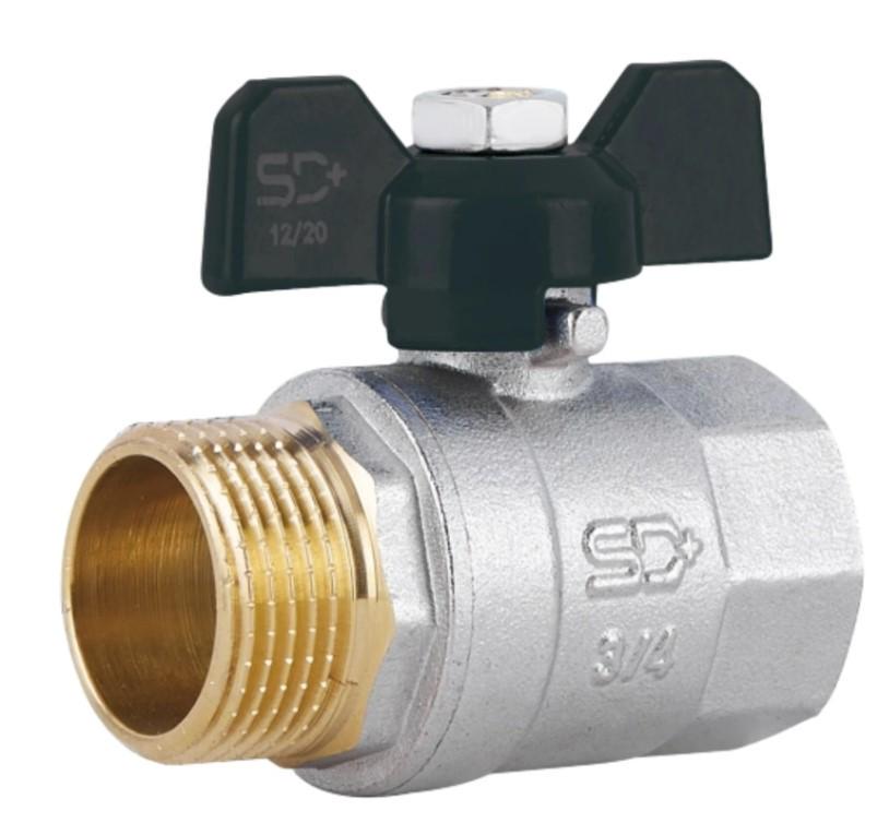 Кран шаровой Thermo Alliance Base 3/4" ВН прямой PN40 бабочка (SD607W20)