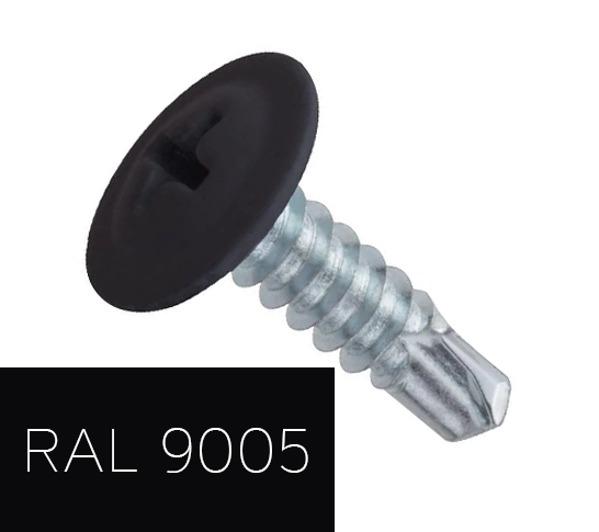 Саморез по металлу с буром 4,2х16 мм RAL 9005 (31802694)