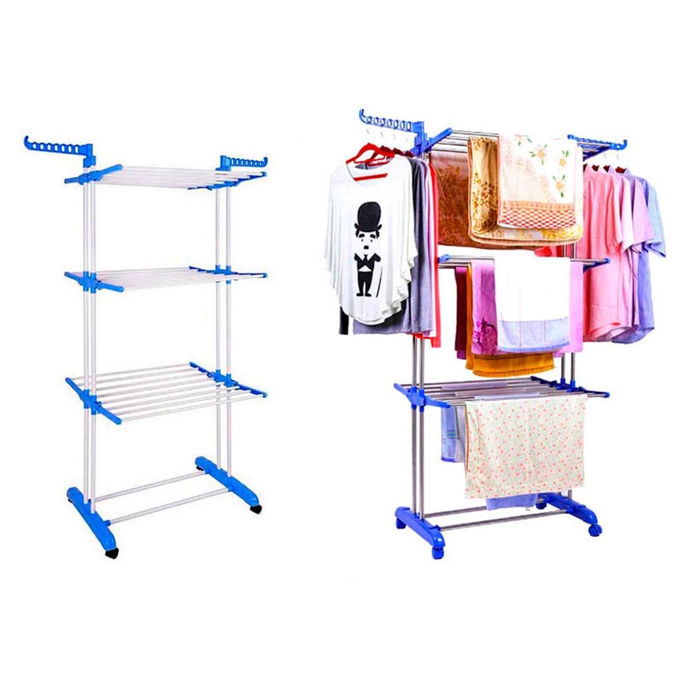 Сушилка многоярусная Garment rack with wheels для белья складная до 40 кг (10506774) - фото 4