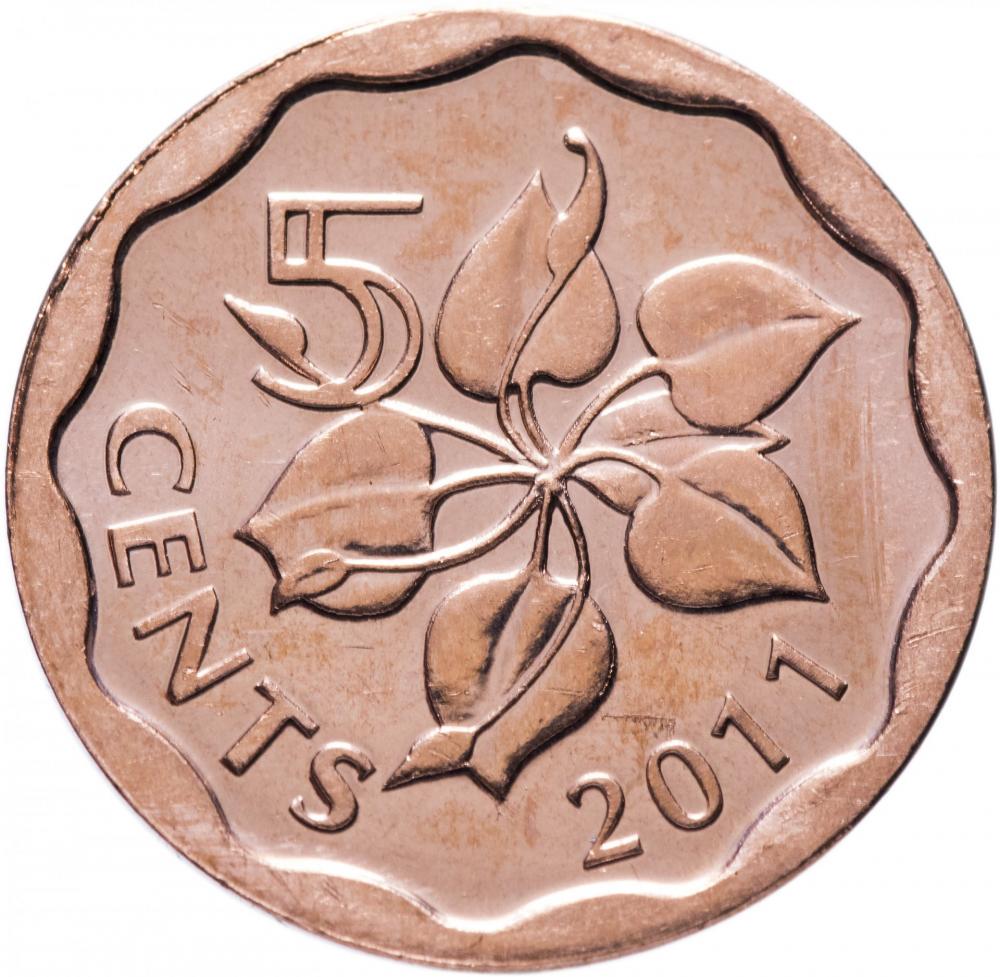 Коллекционная монета Свазиленд 5 центов 2011 VF (KM#56)