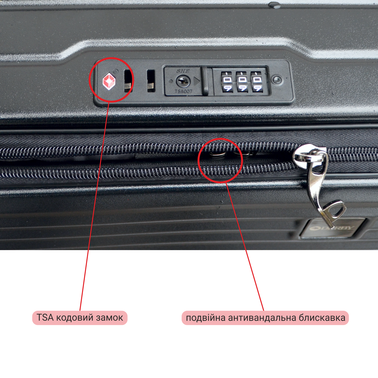 Чемодан ручная кладь Derby 092401/20 с фронтальным открытием замок TSA с отделом для ноутбука Black (2447983469) - фото 10 Чемодан ручная кладь Derby 092401/20 с фронтальным открытием замок TSA с отделом для ноутбука Black (2447983469) - фото 10