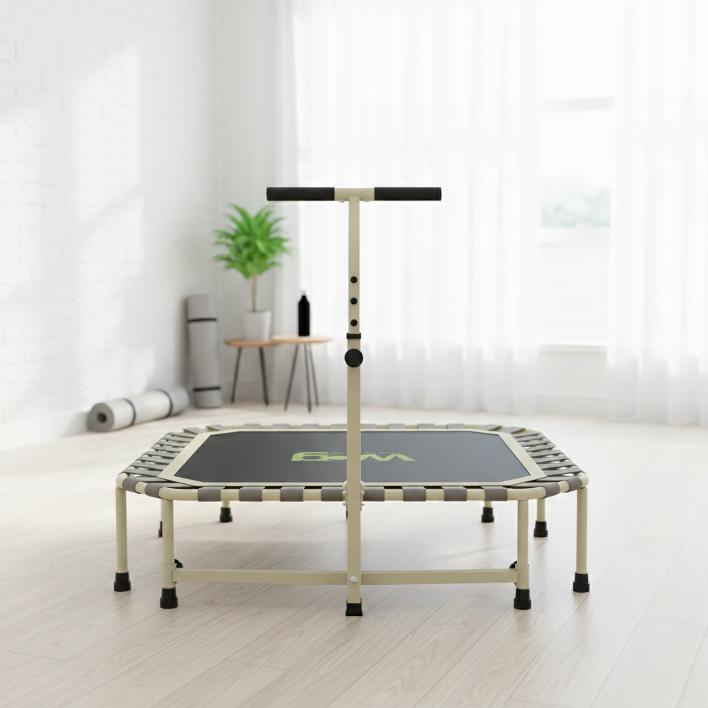 Фитнес-батут квадратный с ручкой WCG 4Active 110х110 см Серый (W-1007 (1)