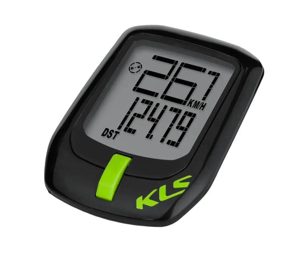 Велокомпьютер проводной KLS Direct 6 функций Черный/Зеленый