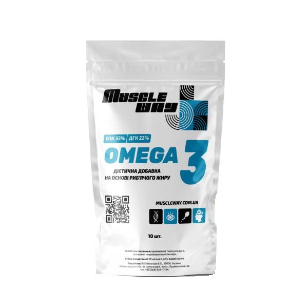 Рыбий жир MuscleWay OMEGA 3 10 капсул Без вкуса (124-125-om-10)