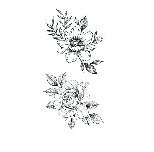 Тату временное водостойкое 3D большое Цветы 4 HD-04 18,5х8,5 см (4506320)