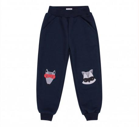 Штани спортивні з начосом на хлопчиків Bembi ШР 628 92 см Синій/Сірий