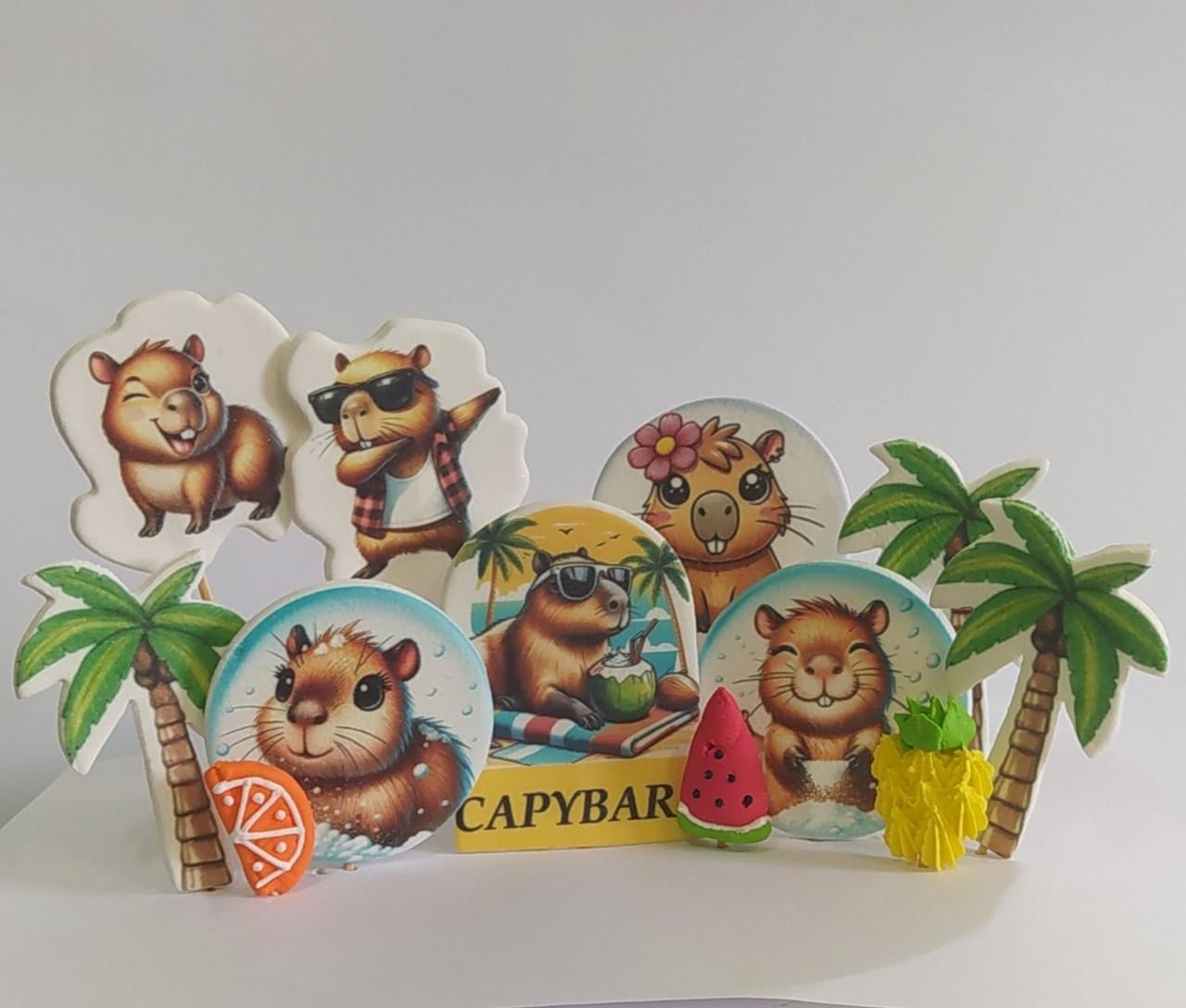 Набор съедобный сахарный декор на торт Капибара (2708247718)