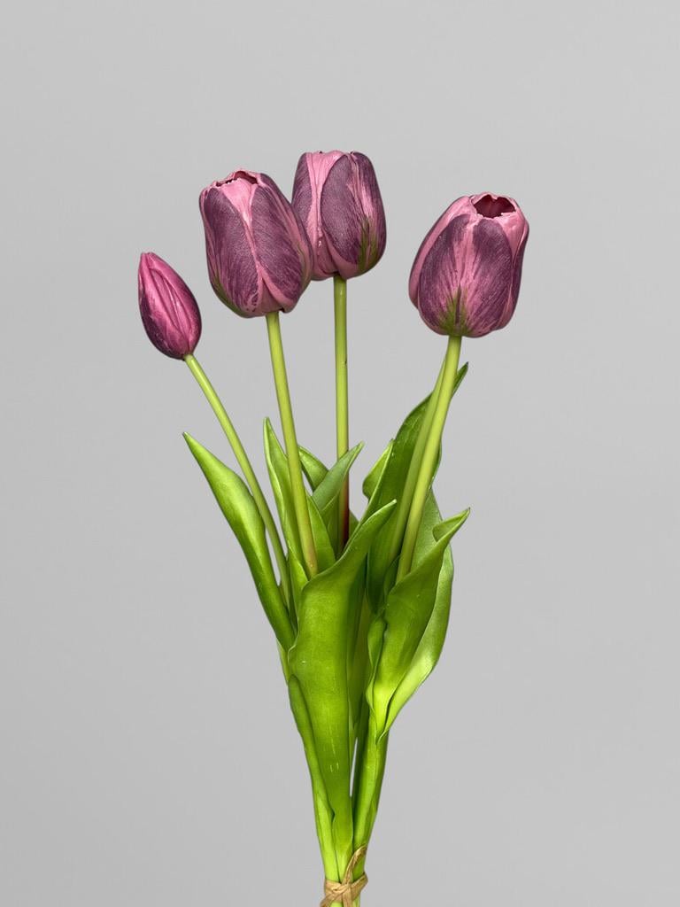 Искусственные тюльпаны латексные для интерьера букет 5 шт. 46 см Фиолетовый (К07054) Искусственные тюльпаны латексные для интерьера букет 5 шт. 46 см Фиолетовый (К07054)
