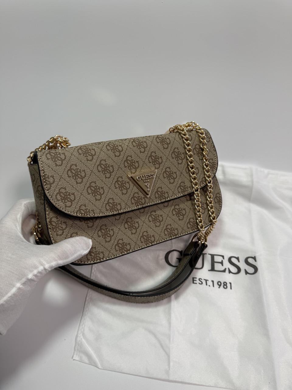 Сумка жіноча Guess маленька Бежевий - фото 6